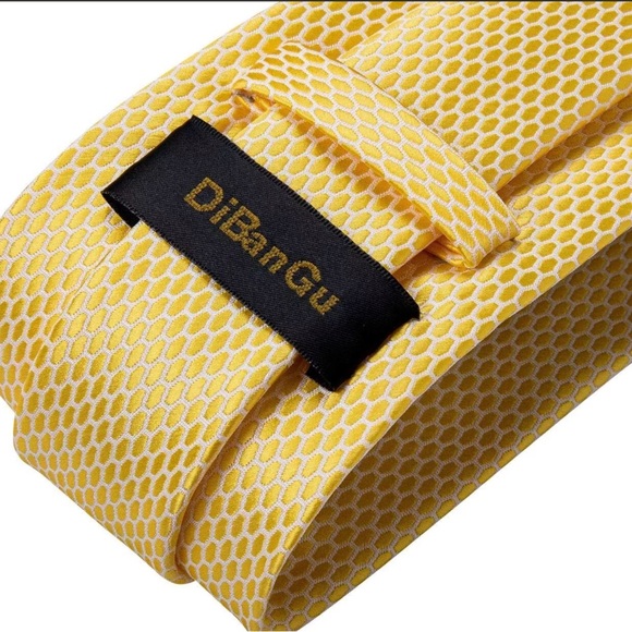 DiBanGu Solid Tie Men's Silk Tie Handkerchief Woven Necktie & Pocket Square NEW - Picture 15 of 16